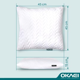 Okaei Pillow 45 x 45 cm, Set of 2, Super Soft Pillow Set, Allergy Sufferers Pillow, Pillow 45 x 45 cm, Small Pillow, Pillow 45 x 45 cm, Sleep Pillow, Pillow Bed, Super Soft Bedding & Bed Linen