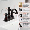 Centerset Bathroom Faucet for Sink 3 Holes,2 Handle 4 Inch
