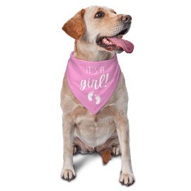 vercosee It's A Boy It's A Girl Gender Reveal/Baby Announcement Dog Bandana,Dog Engagement Bandana,Gender Reveal Dog Bandana,Gender Reveal Dog Bandana Reversible,2pack (Pink-1)