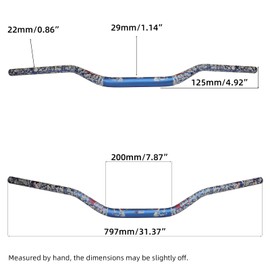 PRO CAKEN Universal 7/8" 22mm Handle Bar for CRF KLX KX LTR TRX SX SXF EXC XCW Motocross Pit Dirt Bike Scooter ATV Quad Bike Grizzly Hawk 250 Bicycles Blue