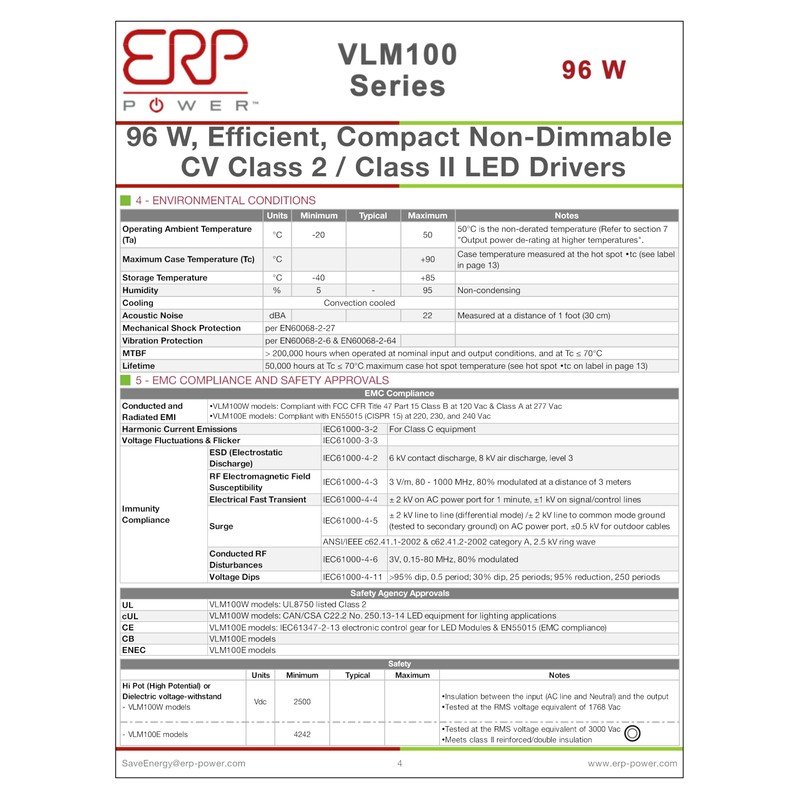 LLS ERP VLM100W-48 2A 48V Constant Voltage LED Driver LLS