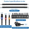 16Pcs Flexible Drill Bit Extension Kit Quick Release Soft Shaft