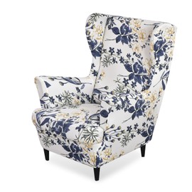 Gugxiom Wingback Chair Covers 2 Piece set,Washable Chair Back Covers,Furniture Protector for Wingback Chairs Bedroom Living Room Hotel (Ink Flower)