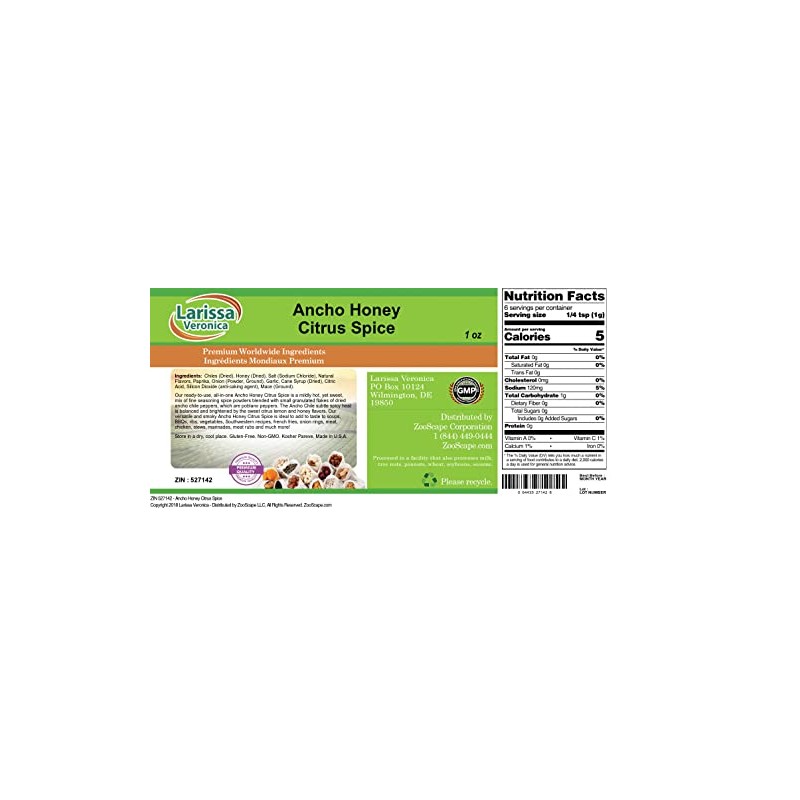 Ancho Honey Citrus Spice (1 oz, ZIN: 527142)