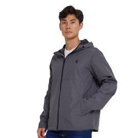 Spyder Packable Rain Jacket Men – Waterproof Windbreaker with Hood, Lightweight Rain Coat Slicker, Travel, Golf, Fishing