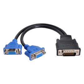 Cablecc DMS-59pin Male LFH 60Pin to Dual 15Pin VGA RGB Female Splitter Extension Cable for PC Graphics Card
