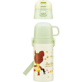 Skater SKDC3-A Children's Stainless Steel Water Bottle, 2-Way Direct Drinking, 14.2 fl oz (420 ml), Cup Drinking, 11.8 fl oz (350 ml), Bear School, Lightweight Type, For Girls, Hot and Cold