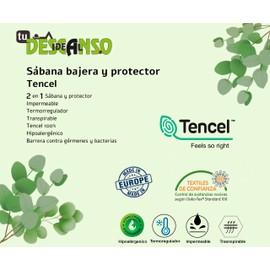 Tencel Waterproof and Breathable Mattress Protector White (150 x 190/200 cm)