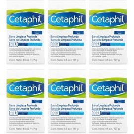 Cetaphil Limpieza Profunda, Paquete con 6 Barras de 127g c/u