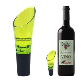 Wine Aerator and Decanter Spout - Decanting Aeration Pourer Stopper Drip Stopper - Professional Decanter Dispenser with Drip Saver Aerator Filter (YELLOW)