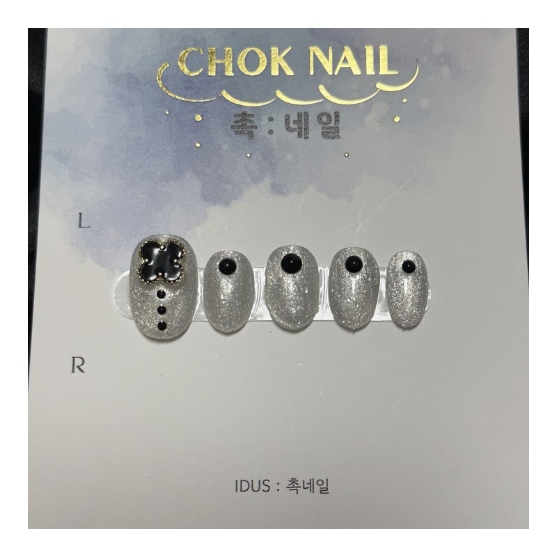 CHOK: 03 Lucky magnetic nail Handmade nail tip - Almond