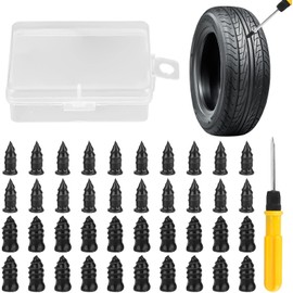 Linkstyle 40PCS Tyre Repair Rubber Nails, Car Tyre Puncture Repair Rubber Screws with Screwdriver for Auto Car Bike Motorcycle (20 S & 20 L)