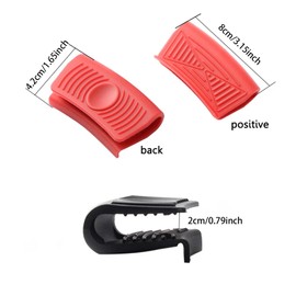 3 Pair Silicone Assist Handle Holder,Pot Grip Handle Sleeve,Cast Iron Skillets Non-Slip Heat Resistant Pan Grip Cover for Cast Iron Woks, Pans, Griddles, Skillets, Plates (Red,Black,Gray)