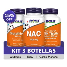 Kit Now  Nac 1000mg  Glutatión 500mg  Cardo Mariano 300mg                                                                                             