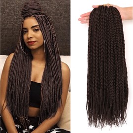 7 Packs Box Braids Crochet Braids Hair Extensions Kanekalon Synthetic Hair Crochet Hair Braids Hair Synthetic Hair for Braiding Crochet Hair Braiding Hair (45.7 cm)