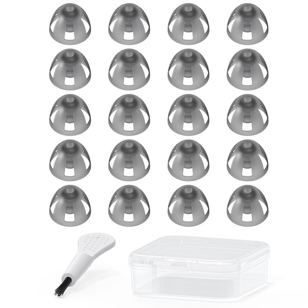 Resound Compatible Hearing Aid Domes Open Smokey Ear Tips Replacement 8mm (Medium 20pcs Pack)