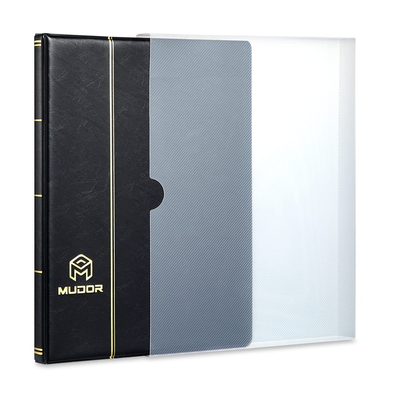 MUDOR Stamp Collecting Album, 7 Rows Pockets Stamp Book for