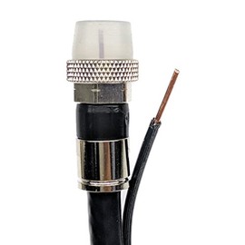 PHAT SATELLITE INTL 50ft Solid Copper RG6 Direct Burial Underground 18AWG 75 Ohm Coaxial Cable with 17AWG Messenger Ground Wire Weather Boot Connectors UL ETL Assembled in USA