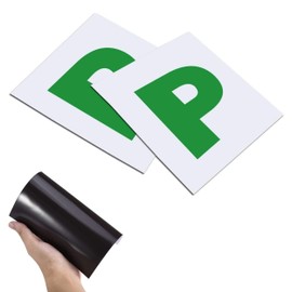Glamified Fully Magnetic P Plates for Car New Driver - Extra Thick 1.0mm Strong Magnet, Not Fly Off At High Speeds - 2 Pack