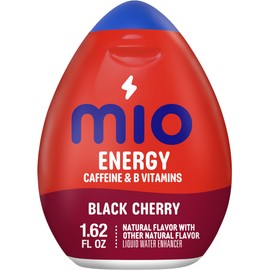 MiO Energy Black Cherry Liquid Water Enhancer, Caffeinated, 1.62 Fl Oz (Pack of 4)