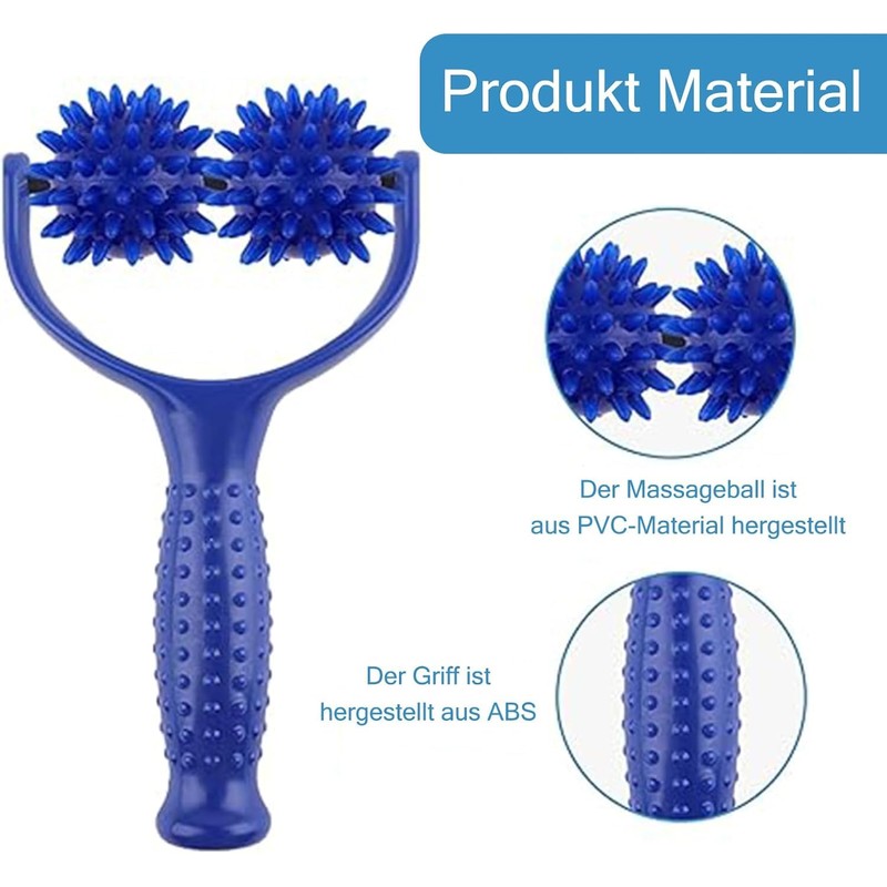Massage Balls, Massage Roller, Hedgehog Ball, Massage Roller with Handle,