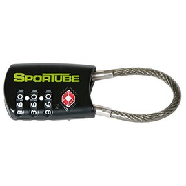 Sportube TSA Combination Padlock Travel Accessory - Black