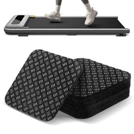 Treadmill Mat 6 Pcs, 4" x 4" x 0.2" Exercise Equipment Mat Non-Slip Anti Vibration High Density Silicone for Carpet Floors, Hardwood, Concrete Floors and More (Square Shape)