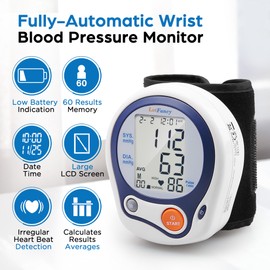 LotFancy Kids Wrist Blood Pressure Monitor for Home Use, BP Cuff 5”-8” for Small Adult, Digital Automatic Blood Pressure Cuff 60 Readings, 1 User, Blood Pressure Cuff Wrist with Portable Carrying Case