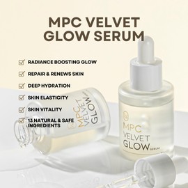 La Noubelle MPC Velvet Glow Serum, All-Day Hydration, Wrinkle Reduction & Revitalizing Skin with Hydrolyzed Collagen, Soybean Peptide and Centella Asiatica Extract, Premium Korean Serum, 1.69 fl oz