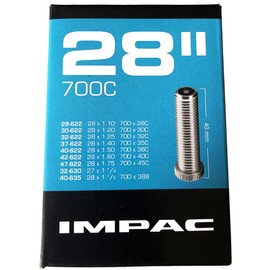 Impac Unisex Adult 700C MTB Bike Inner Tube - Black, 28-Inch