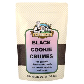 Bakerdale Black Cookie Crumbs Chocolate Dirt for Crust, Garnish, and Toppings, 20 ounce pouch