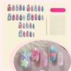 LBPEPAMZ 30Pcs Summer Press on Nails Medium Almond Fake Nails