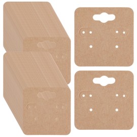 Ouligay Pack of 100 Earring Display Cards Stud Earrings Display Holder Cards Kraft Paper Earring Cards Jewellery Packaging Earring Card