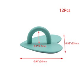 Pastlla 12Pcs Phone Charm Hook Adhesive Metal Phone Finger Grip Hook Cell Phone Ring Holder Stand for DIY Accessories (Heart Shaped, Light Green)