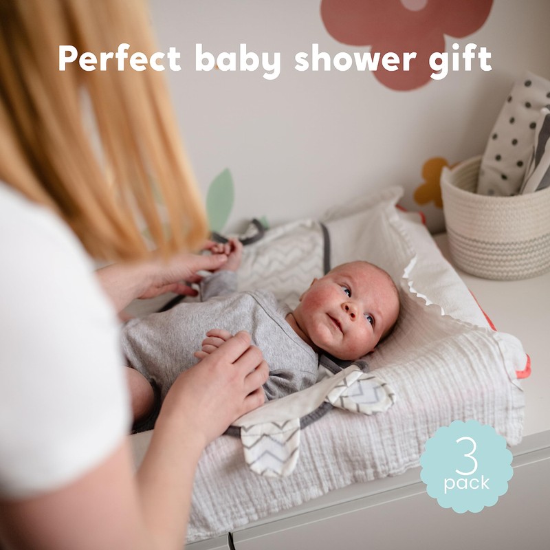 CuddleBug Swaddles for Newborns (3-Pack) - 100% Cotton Velcro Baby