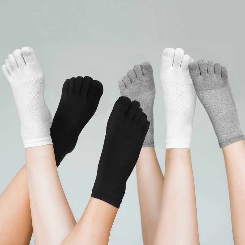 6 Pares Calcetines de Cinco Dedos de Algodón Mujer Color
