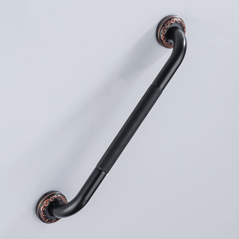 700Brass 16-Inch Grab Bar Featuring Anti-Slip Handrail, Solid Brass, Oil