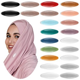 YOGEYOGE 24 Pcs Scarf Safety Pins Colorful Hijab Pins Safety Plastic Women's Hijab Pins Muslim Girls Safety Pins for Fastening Hijab Scarves and Sweaters
