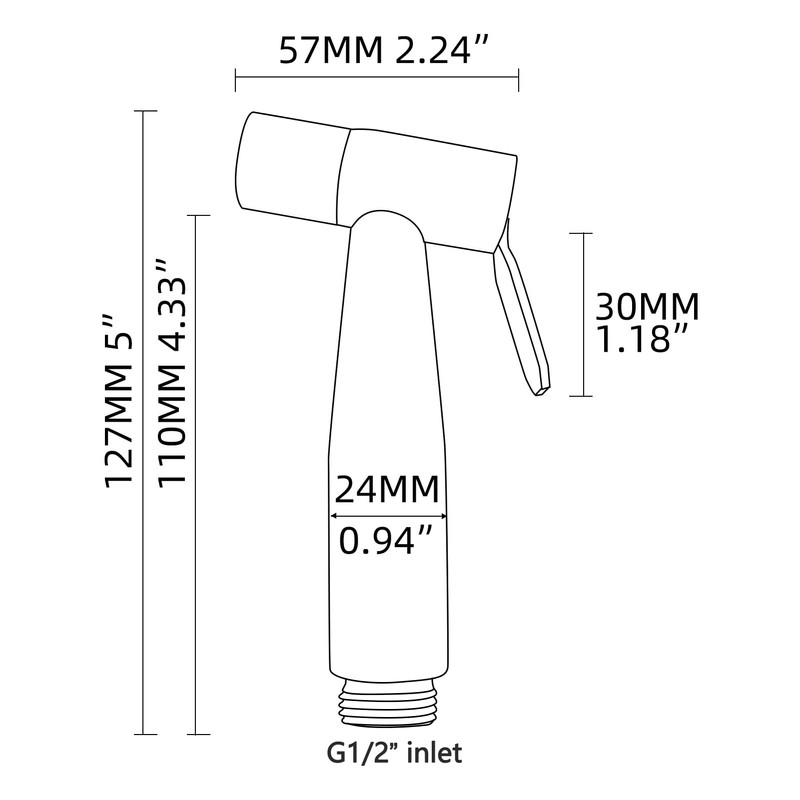 Tecmolog Hand Held Bidet Sprayer Stainless Steel Shattaf for Toilet,