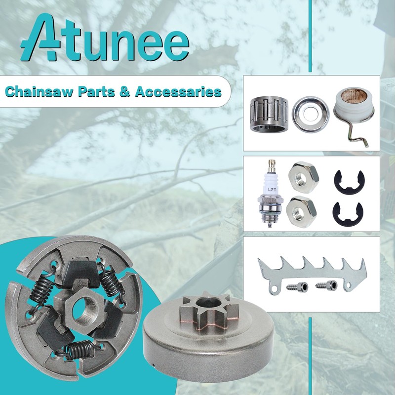 Atunee .325"-7T Clutch Drum Worm Gear Felling Dog Bumper Spike