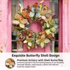 HolidayTree Handcrafted 22" Butterfly Capiz Wreath – Elegant Coastal Shell