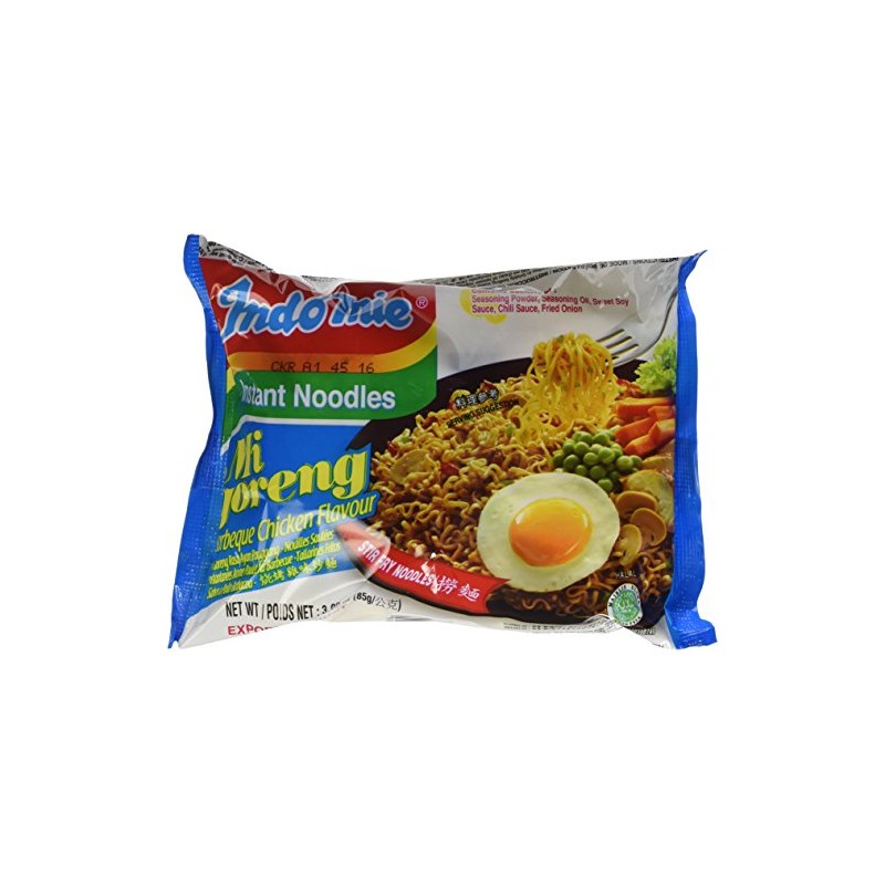Indomie Instant Fried Noodles BBQ Chicken Flavor for 1 Case