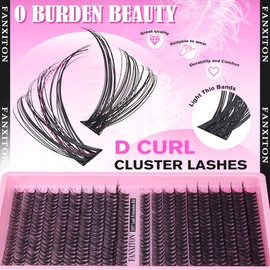 FANXITON Lash Clusters Wispy 30D+40D Lashes Clusters 400pcs Eyelash Clusters D Curl Natural Cluster Eyelash Extensions 9-16mm Mix Individual Lashes for Beginners