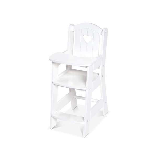 Melissa & Doug Mine to Love Wooden Play High Chair for Dolls, -Stuffed Animals - White (18H x 8W x 11D Assembled)