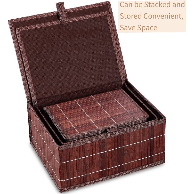 Honygebia Bamboo Decorative Storage Boxes - Set of 3 Woven
