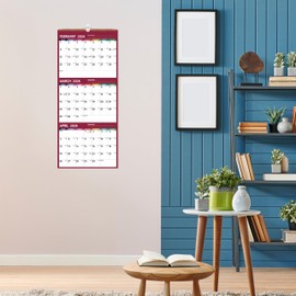 2026 Wall Calendar - 3 Month Calendar 2026 Vertical, Jan 2026 - Dec 2026, 3 Month Wall Calendar 2026, 11 x 26 In Open, 2026 Calendar with Large Print, Holidays, Thick Paper, Priorities ＆ Notes, Red