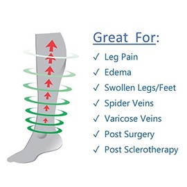 Carolon Health Support Knee High Stockings, 20-30 mmHg, Open Toe - 1 Pair (Beige, B Regular)