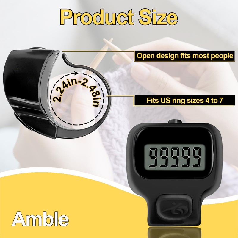 Amble Clicker Counter, Tally Counter, 6 Pack Electronic Finger Clicker