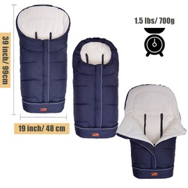 KZ Dotnz Stroller Footmuff, Winter Warm Waterproof Stroller Bunting Bag Fit All Stroller, with Non Skid Adjustable Fixing Cords and Adjust Hood, Stroller Cover for Winter/Stroller Accessory