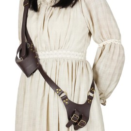 IBLUELOVER Medieval Leather Sword Frog Adjustable Viking Sword Holster Holder Sheath Shoulder Belt Knight Warrior Weapon Cosplay LARP Costume